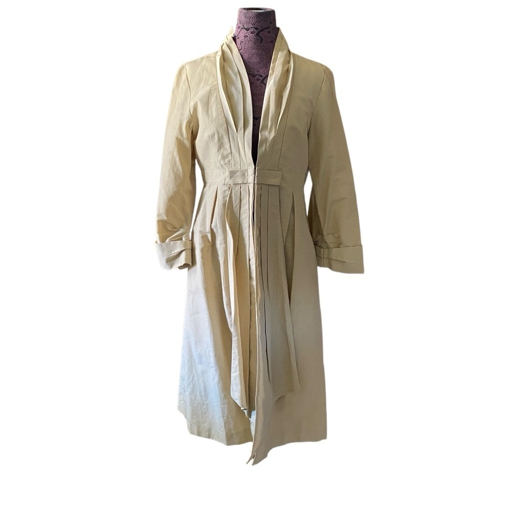 Nanette Lepore Vintage Floral Label Cream Empire Coat Jacket